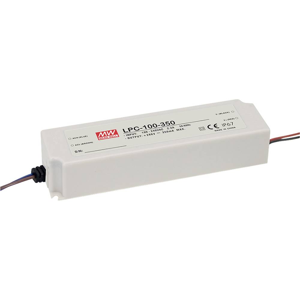 Mean Well LPC-100-500 LED driver konstantní proud 100 W 0.5 A 100 - 200 V/DC bez možnosti stmívání, ochrana proti přepět