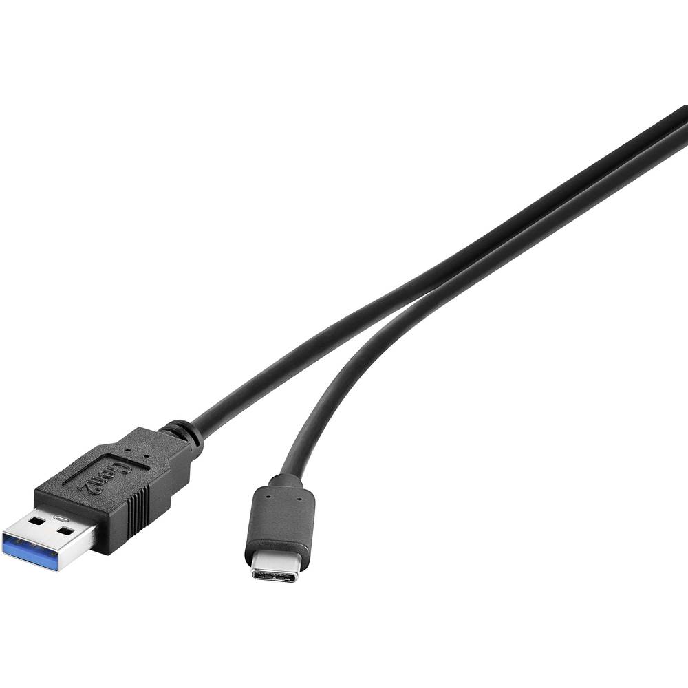 Renkforce USB kabel USB 3.2 Gen1 (USB 3.0 / USB 3.1 Gen1) USB-A zástrčka, USB-C ® zástrčka 0.50 m černá pozlacené kontak