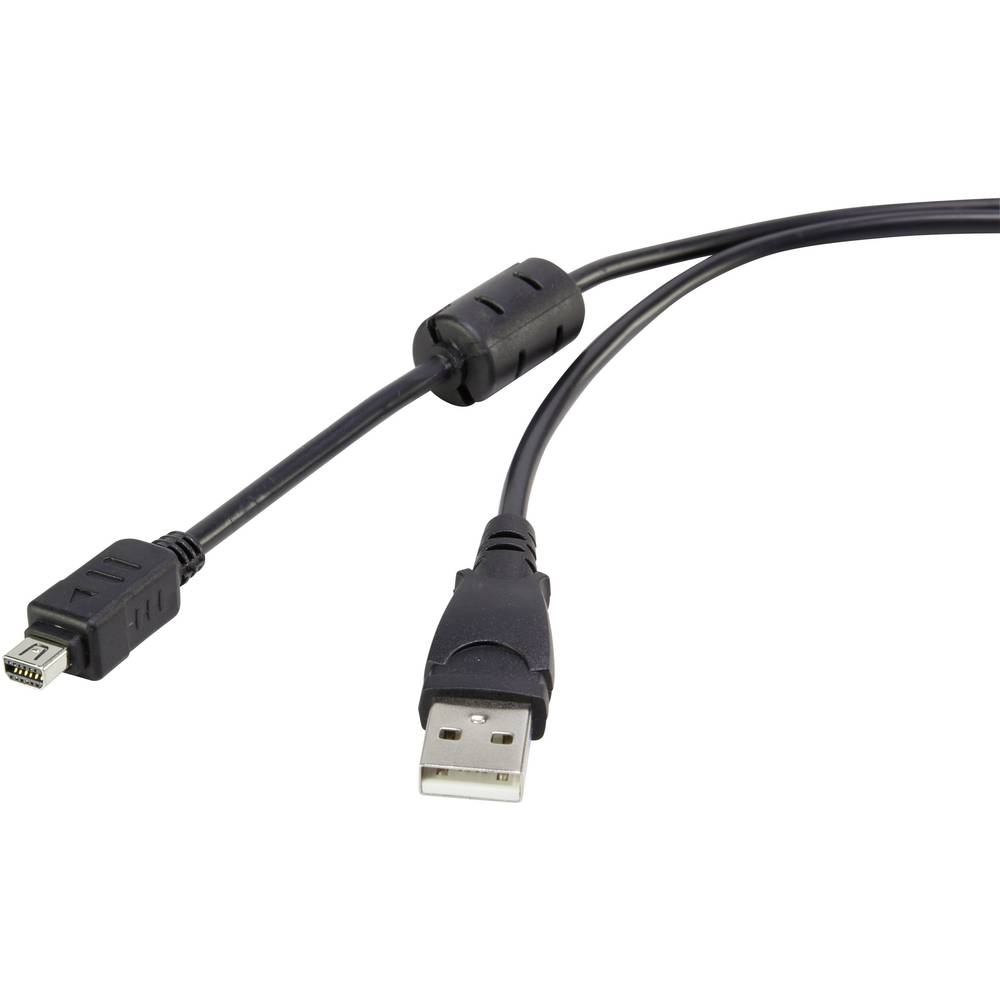Renkforce USB kabel USB 2.0 USB-A zástrčka 1.50 m černá s feritovým jádrem, pozlacené kontakty RF-4536474
