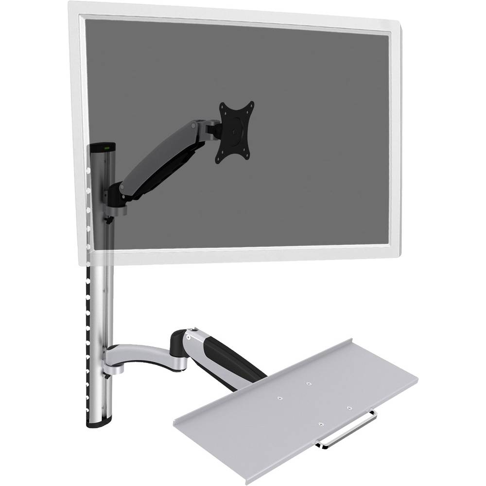 Digitus DA-90354 1násobné držák na zeď pro monitor 38,1 cm (15) - 68,6 cm (27) černá, stříbrná nastavitelná výška, odklá