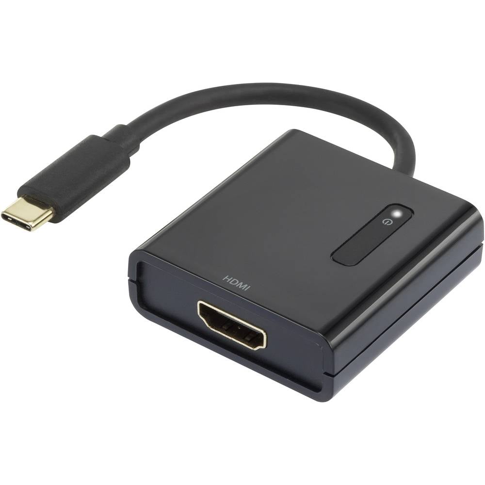 Renkforce RF-4472892 USB / HDMI adaptér [1x USB-C® zástrčka - 1x HDMI zásuvka] černá pozlacené kontakty 15.00 cm