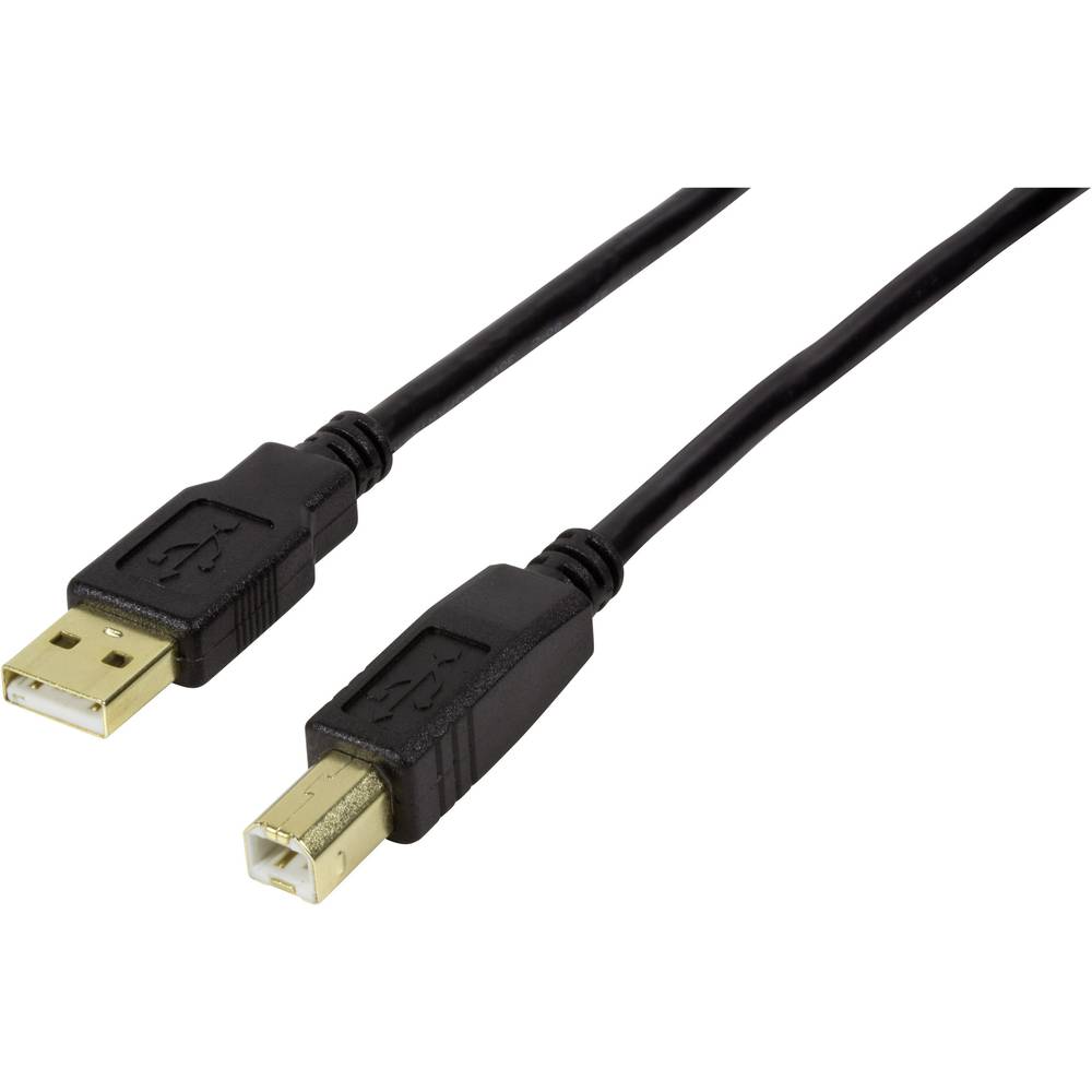 LogiLink USB kabel USB 2.0 USB-A zástrčka, USB-B zástrčka 10.00 m černá pozlacené kontakty UA0264
