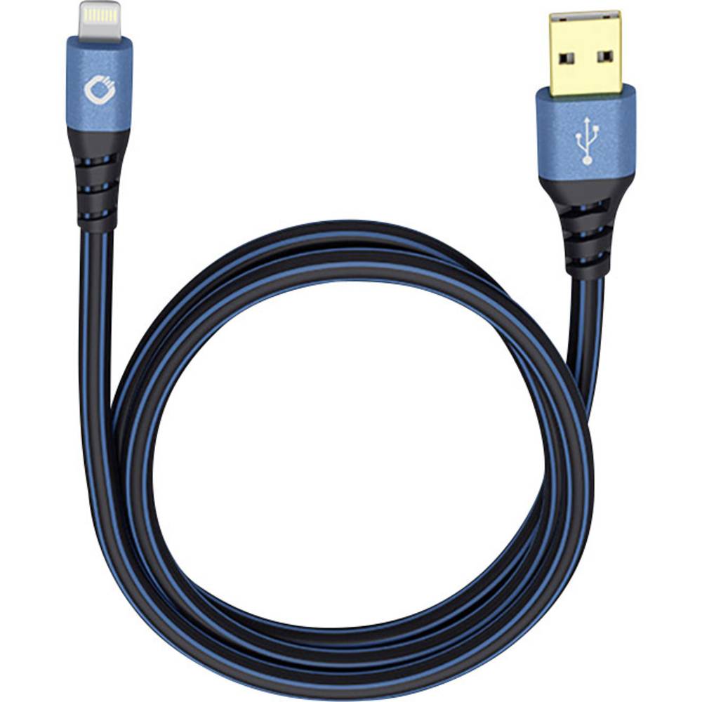 Oehlbach Apple iPad/iPhone/iPod kabel [1x USB 2.0 zástrčka A - 1x dokovací zástrčka Apple Lightning] 1.00 m modrá, černá