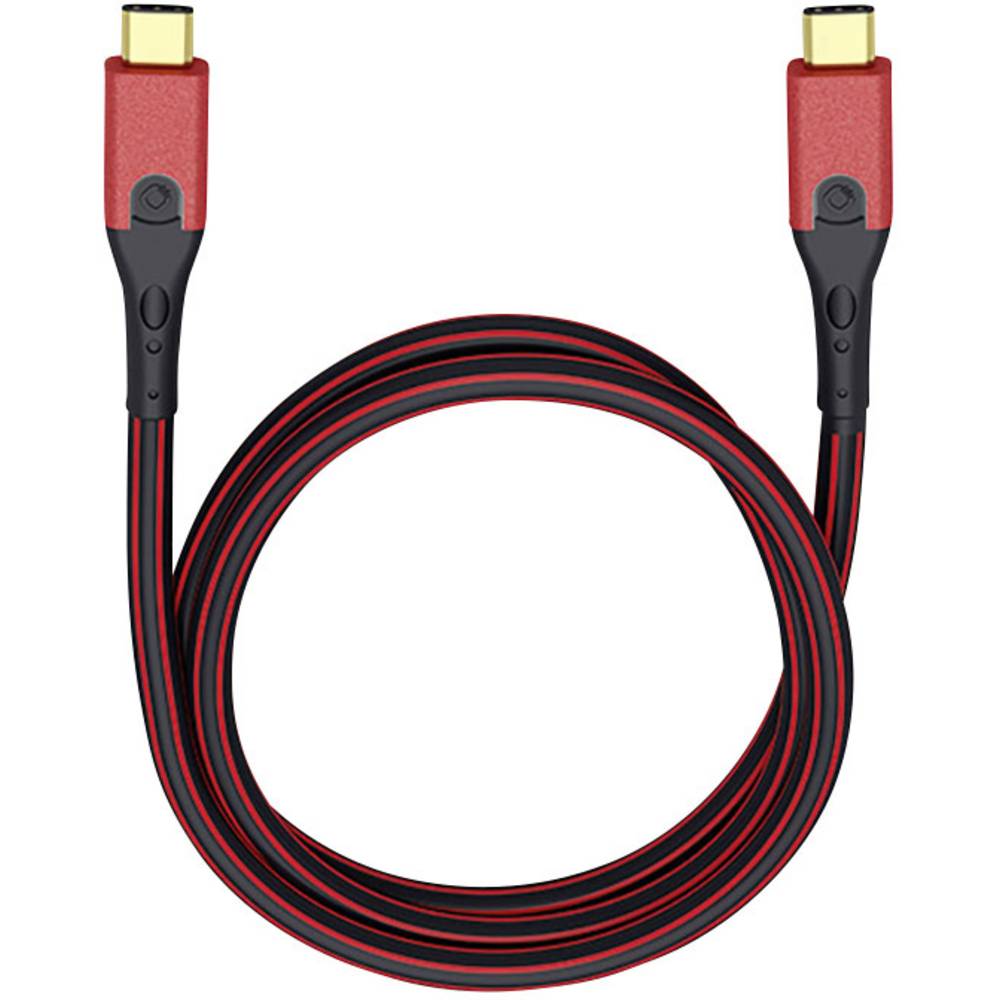 USB 3.0 [1x USB-C® zástrčka - 1x USB-C® zástrčka] 0.50 m červená/černá pozlacené kontakty Oehlbach USB Evolution CC
