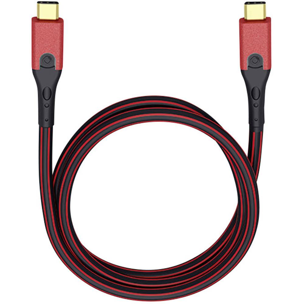 USB 3.0 [1x USB-C® zástrčka - 1x USB-C® zástrčka] 1.00 m červená/černá pozlacené kontakty Oehlbach USB Evolution CC