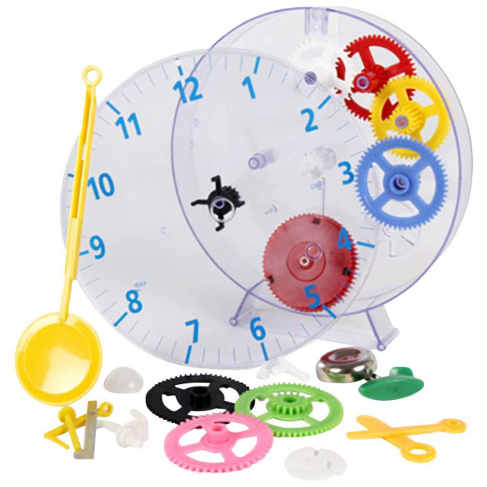 Techno Line Model kids clock mechanické nástěnné hodiny - naučná stavebnice 20 cm x 3.5 cm, transparentní