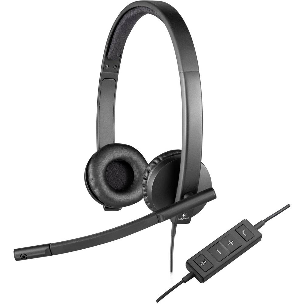 Logitech H570e Počítače Sluchátka On Ear kabelová stereo černá Redukce šumu mikrofonu, Potlačení hluku regulace hlasitos