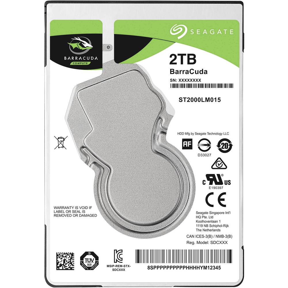Seagate BarraCuda® 2 TB interní pevný disk 6,35 cm (2,5) SATA 6 Gb/s ST2000LM015 Bulk