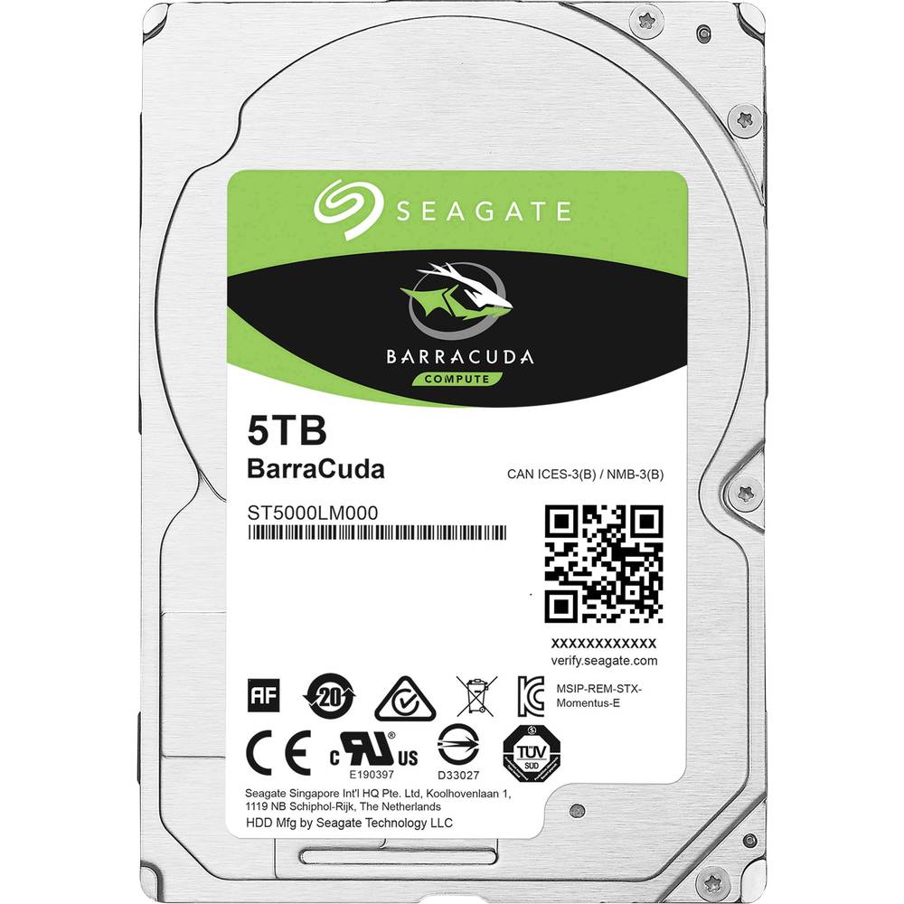 Seagate BarraCuda® 5 TB interní pevný disk 6,35 cm (2,5) SATA III ST5000LM000 Bulk