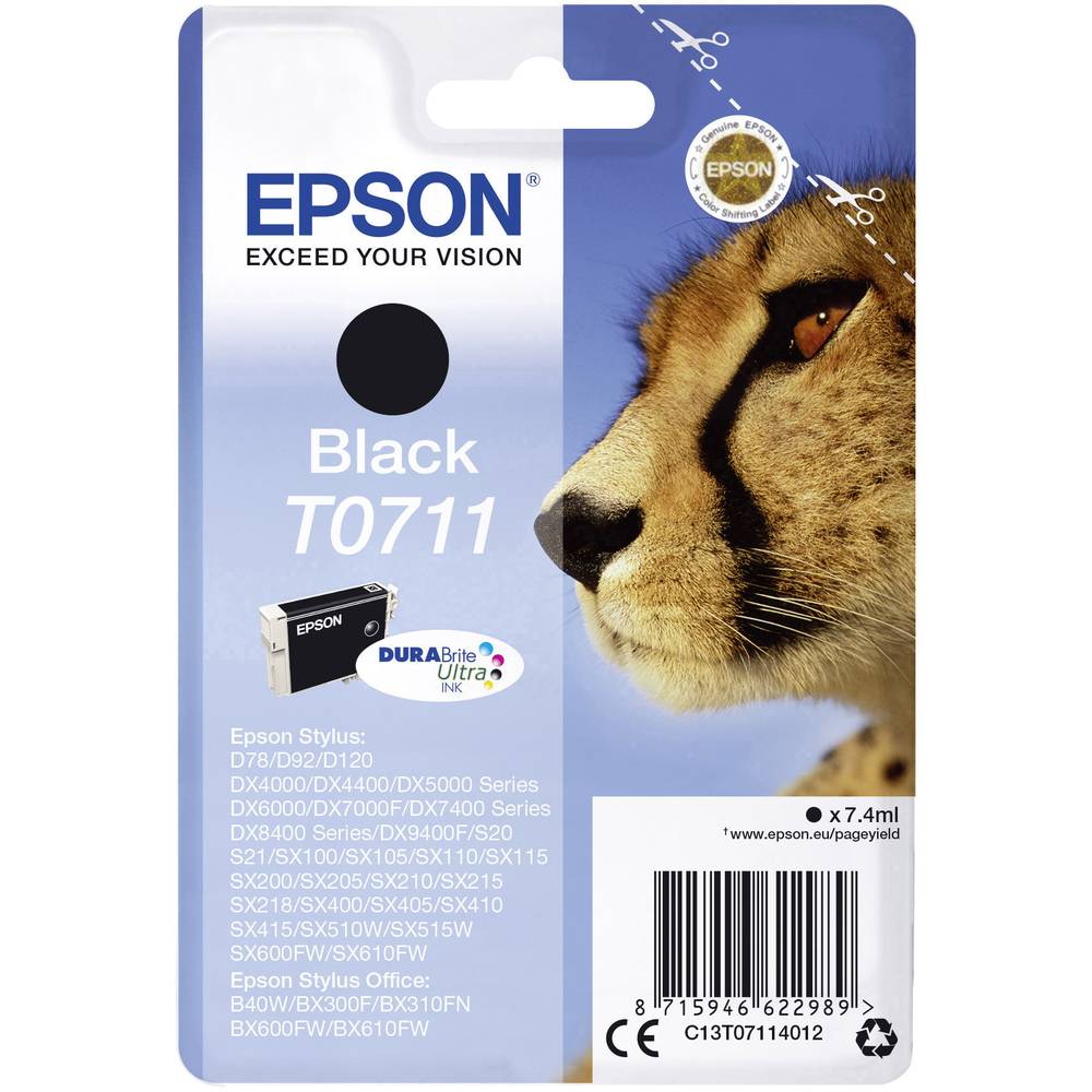 Epson Ink T0711 originál černá C13T07114012