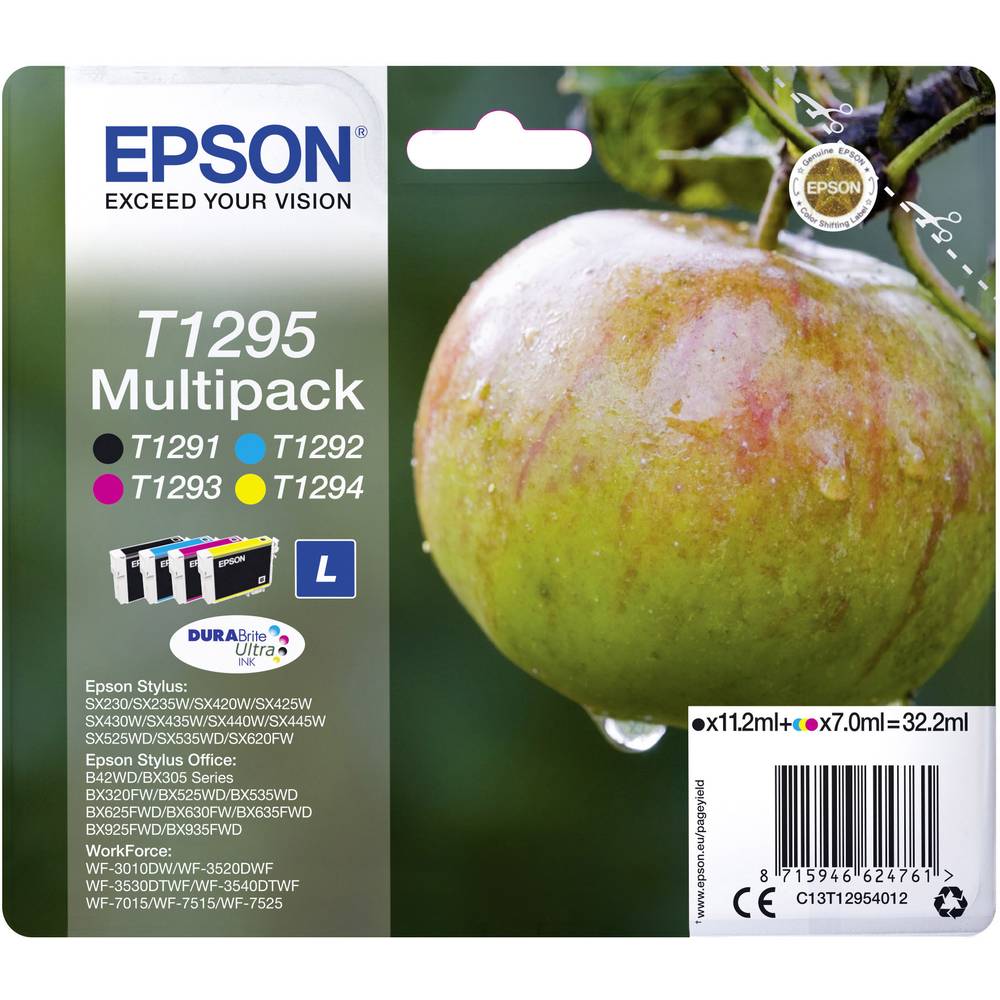Epson Ink T1295 originál kombinované balení černá, azurová, purppurová, žlutá C13T12954012