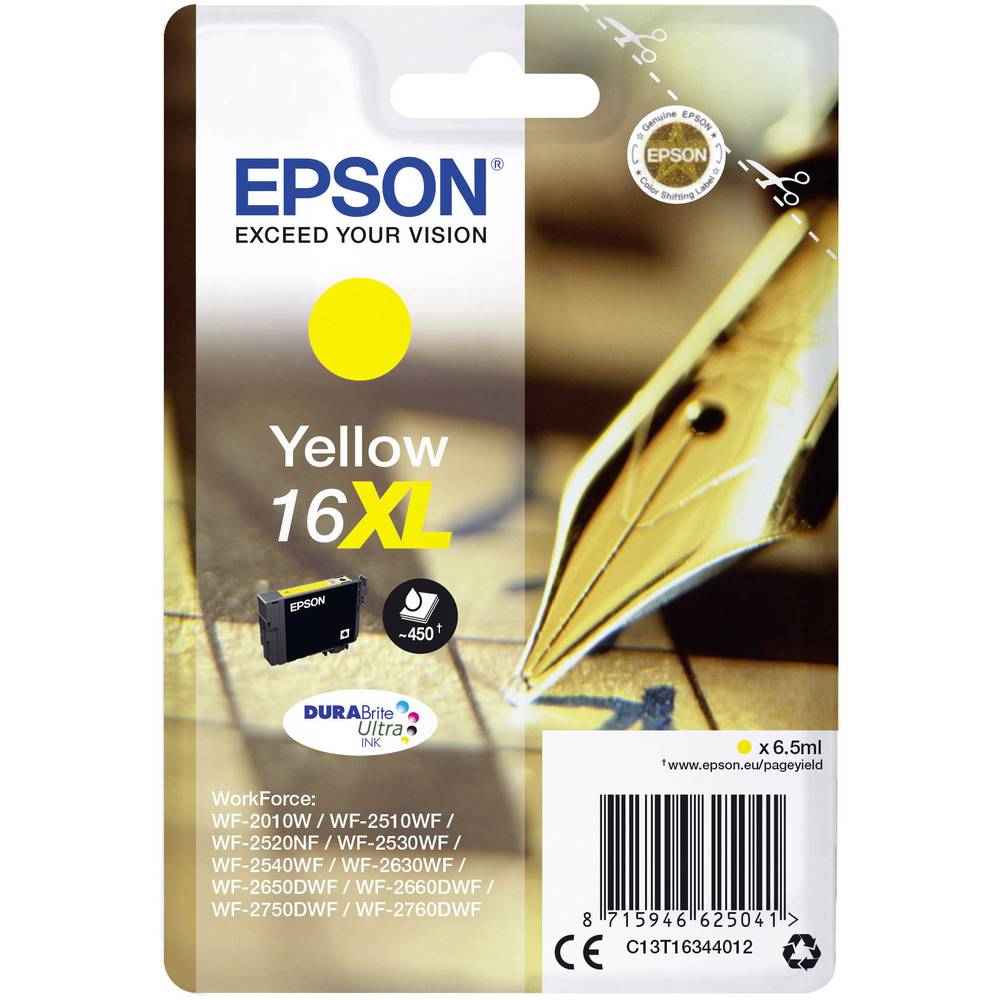 Epson Ink T1634, 16XL originál žlutá C13T16344012
