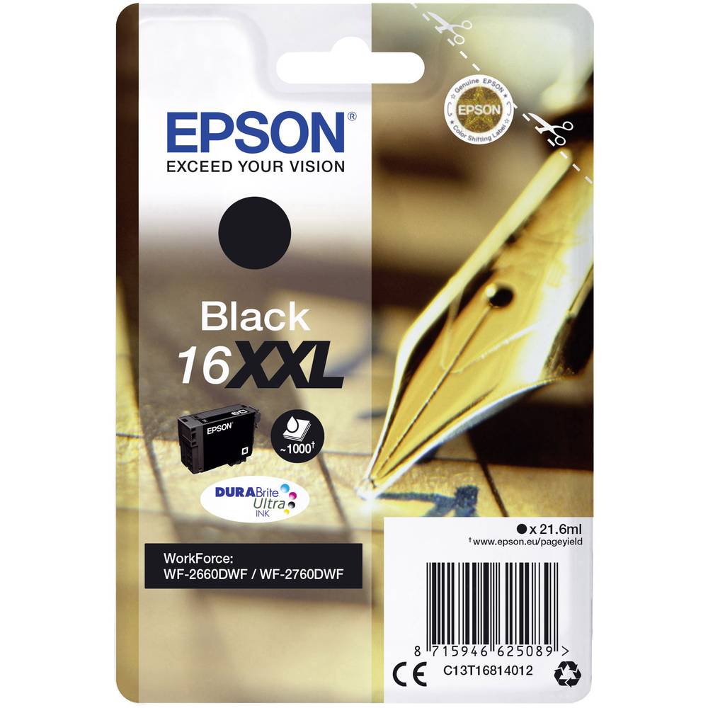 Epson Ink T1681, 16XXL originál černá C13T16814012