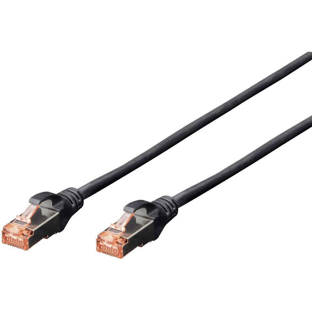 Digitus DK-1644-100/BL RJ45 síťové kabely, propojovací kabely CAT 6 S/FTP 10.00 m černá bez halogenů, kroucené páry , s