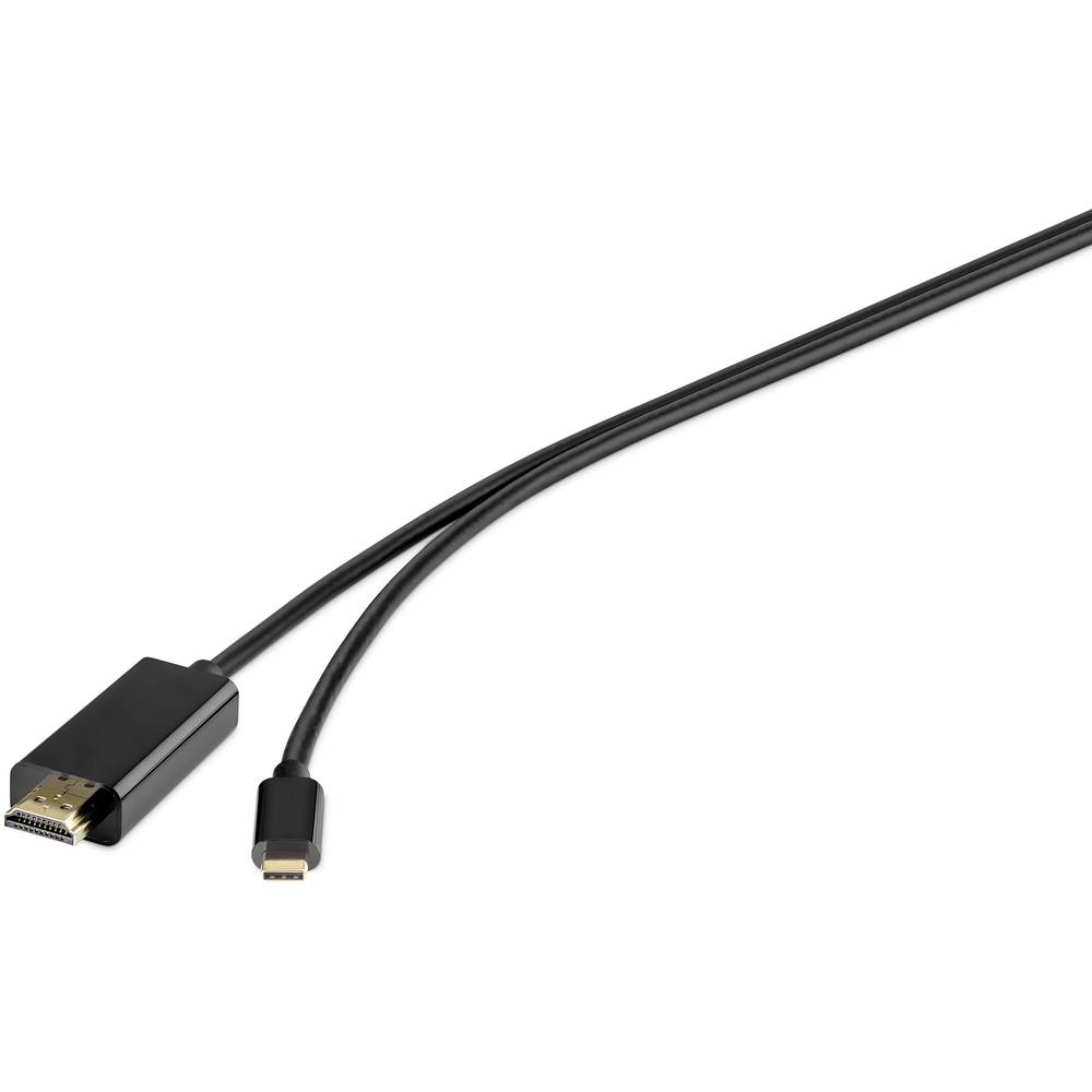Renkforce USB-C® / HDMI kabelový adaptér USB-C ® zástrčka, Zástrčka HDMI-A 1.80 m černá RF-4535910 Kabel pro displeje US