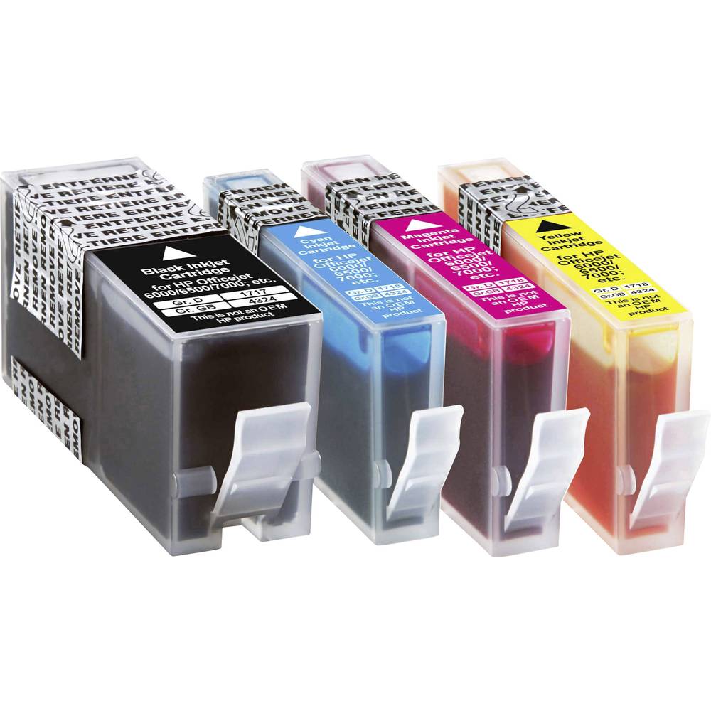 Basetech Ink náhradní HP 920XL, CD975AE, CD972AE, CD973AE, CD974AE kompatibilní kombinované balení černá, azurová, purpp