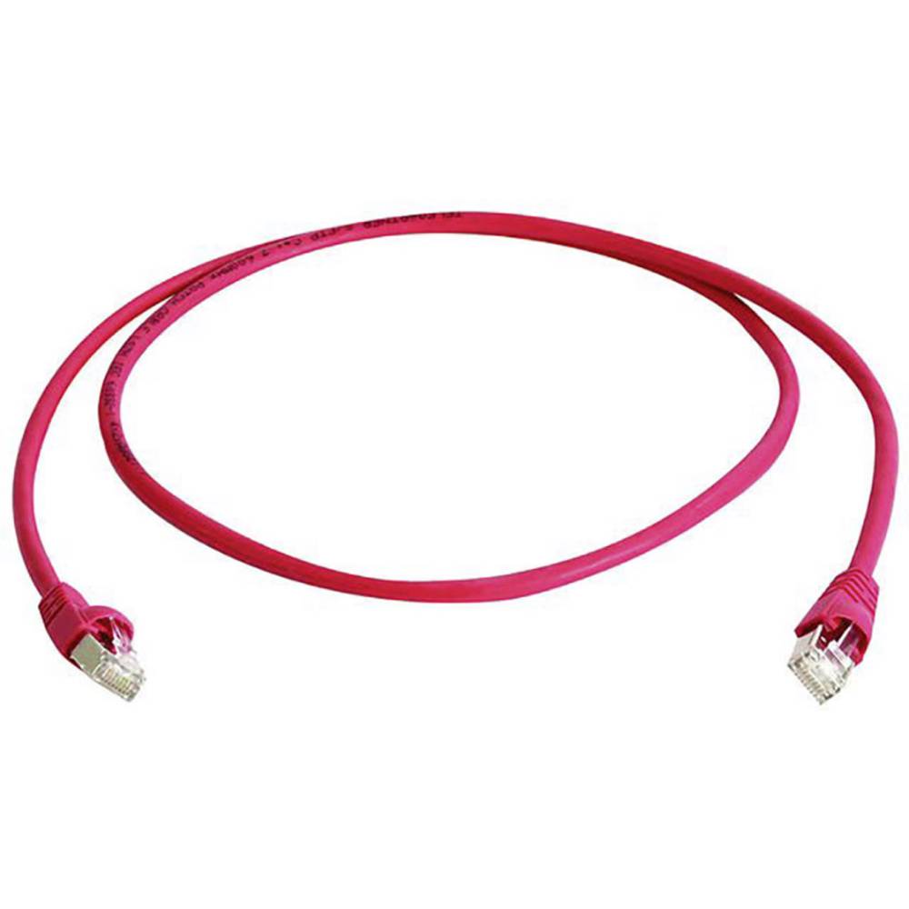 Telegärtner L00000A0232 RJ45 síťové kabely, propojovací kabely CAT 6A S/FTP 0.25 m červená samozhášecí, s ochranou, páro