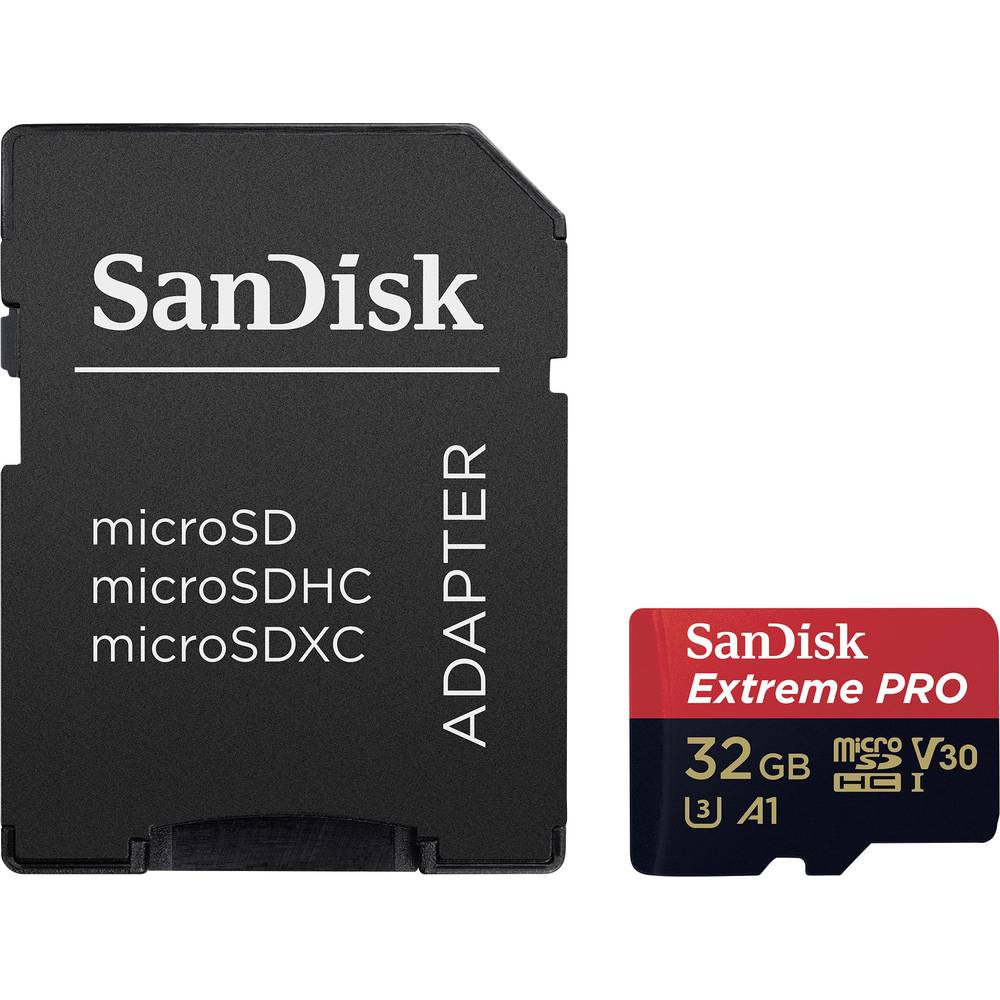 SanDisk Extreme® Pro paměťová karta microSDHC 32 GB Class 10, UHS-I, UHS-Class 3, v30 Video Speed Class vč. SD adaptéru,