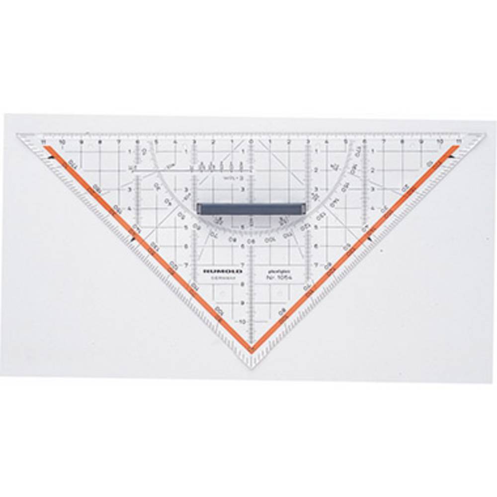 Rumold trojúhelník s úhloměrem 1054 transparentní Délka přepony: 25 cm