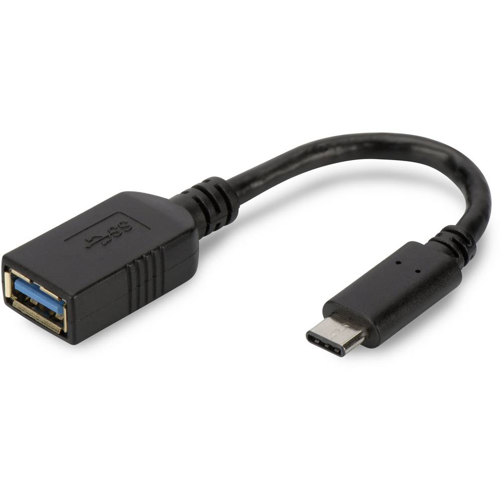 Digitus USB 3.0 adaptér [1x USB 3.2 gen. 1 zásuvka A - 1x USB 3.0 zástrčka C ] AK-300315-001-S kulatý, oboustranně zapoj