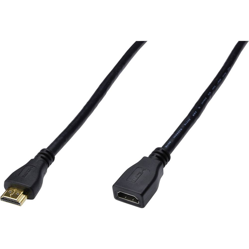 Digitus HDMI prodlužovací kabel Zástrčka HDMI-A, Zásuvka HDMI-A 2.00 m černá AK-330201-020-S High Speed HDMI s Ethernete