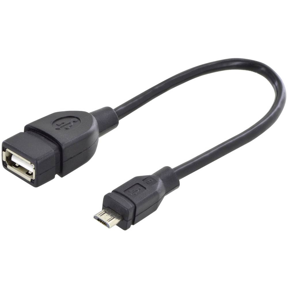 Digitus USB 2.0 kabelový adaptér [1x micro USB 2.0 zástrčka B - 1x USB 2.0 zásuvka A] DB-300309-002-S kulatý, dvoužilový