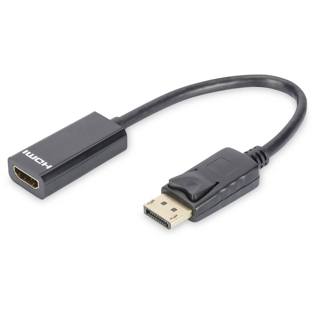 Digitus DB-340400-001-S DisplayPort / HDMI adaptér [1x zástrčka DisplayPort - 1x HDMI zásuvka] černá kulatý, dvoužilový