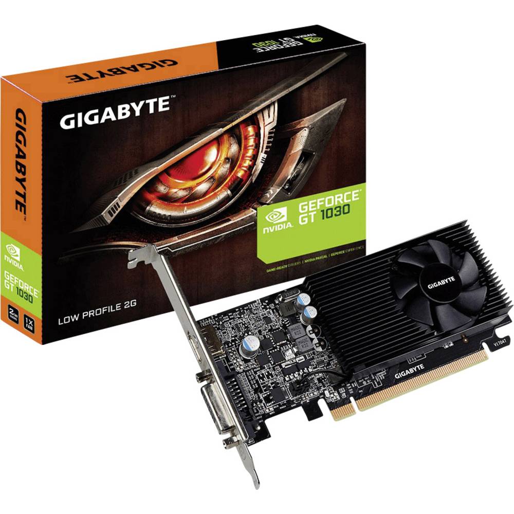Gigabyte grafická karta Nvidia GeForce GT1030 Overclocked 2 GB GDDR5 RAM PCIe x16 HDMI™, DVI nízký profil, přetaktovaná