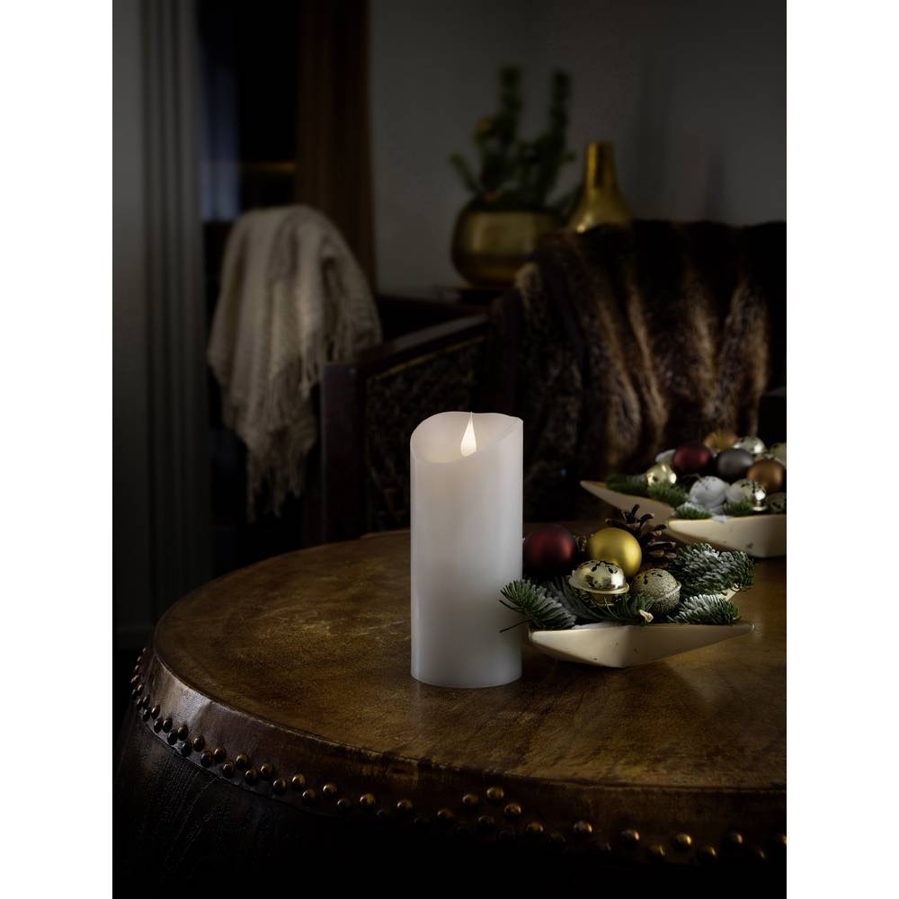 Konstsmide 1832-100 LED svíčka z vosku bílá teplá bílá (Ø x v) 7.5 cm x 17.5 cm