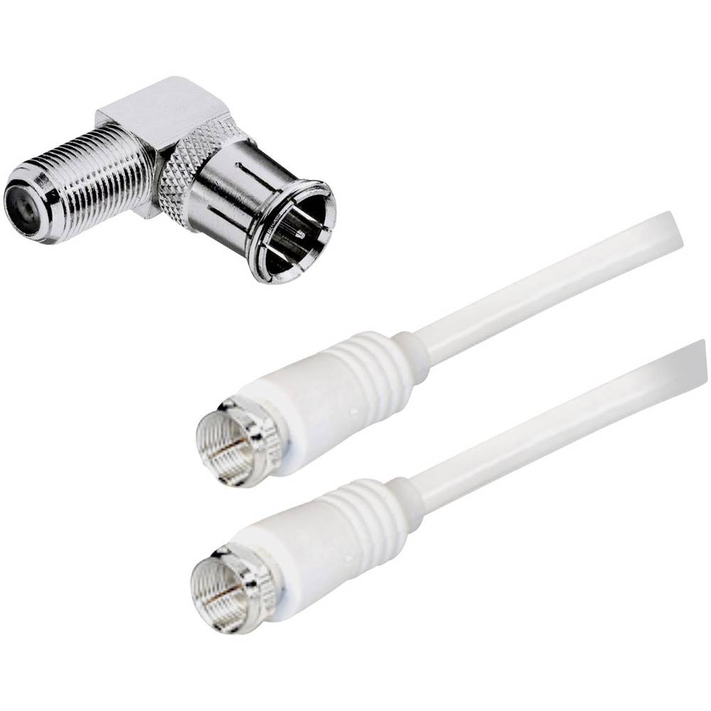 BKL Electronic antény, SAT kabel [1x F zástrčka - 1x F zástrčka] 2.50 m 85 dB dvoužilový stíněný bílá