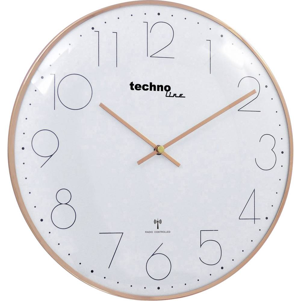 Techno Line WT 8235 gold optik DCF nástěnné hodiny 350 mm x 25 mm, růžovozlatá