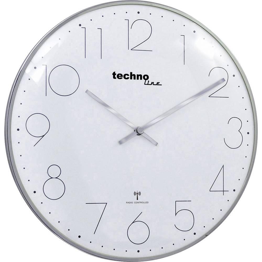 Techno Line WT 8235 chrom-optik DCF nástěnné hodiny 350 mm x 25 mm, chrom