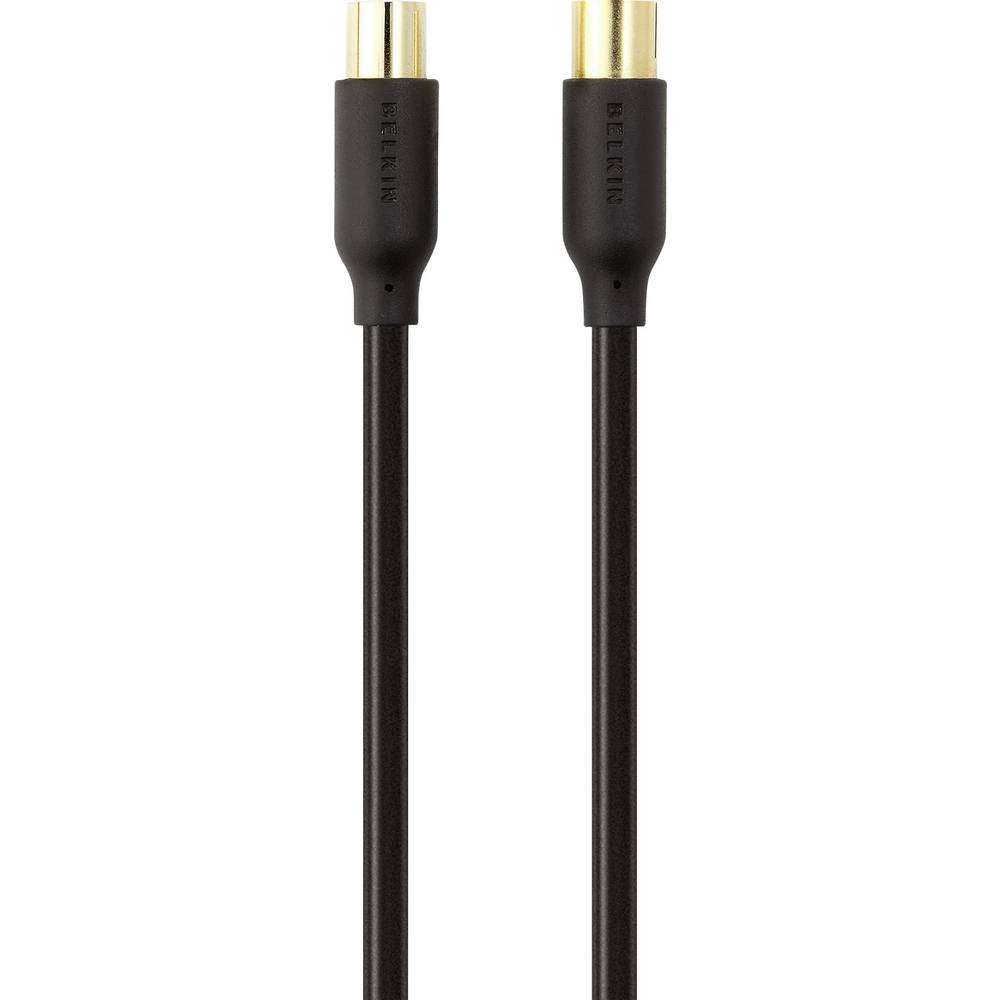 Belkin antény, SAT kabel [1x anténní zástrčka 75 Ω - 1x anténní zásuvka 75 Ω] 2.00 m 78 dB pozlacené kontakty černá