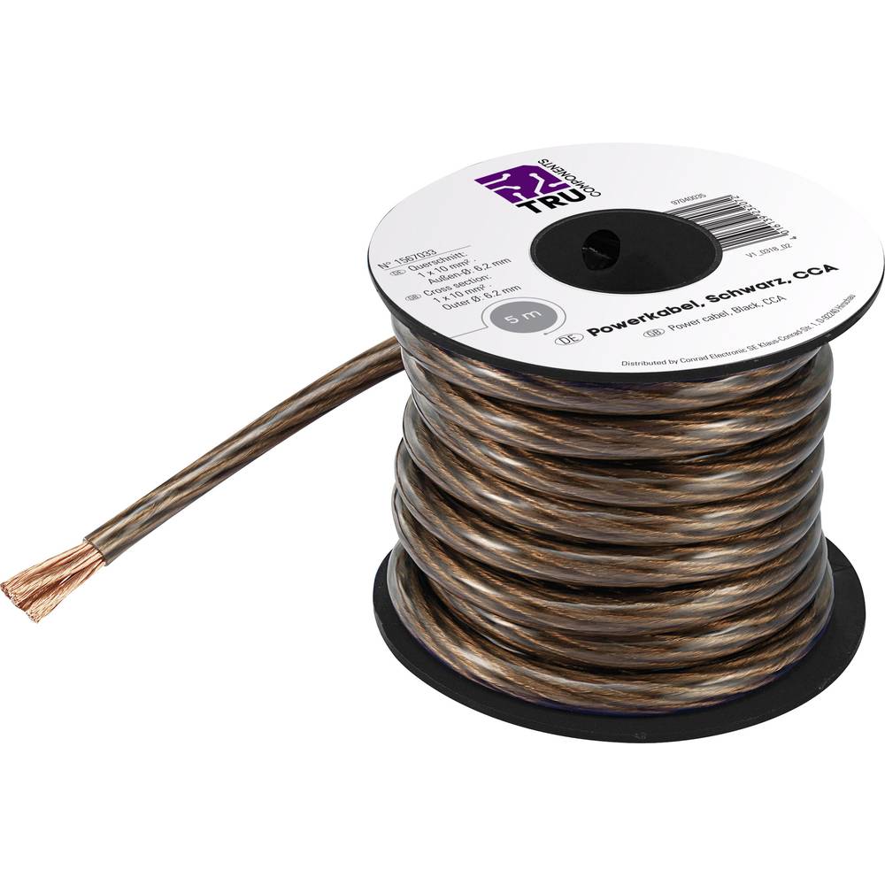 TRU COMPONENTS 1567036 zemnicí kabel 1 x 16 mm², černá, 5 m