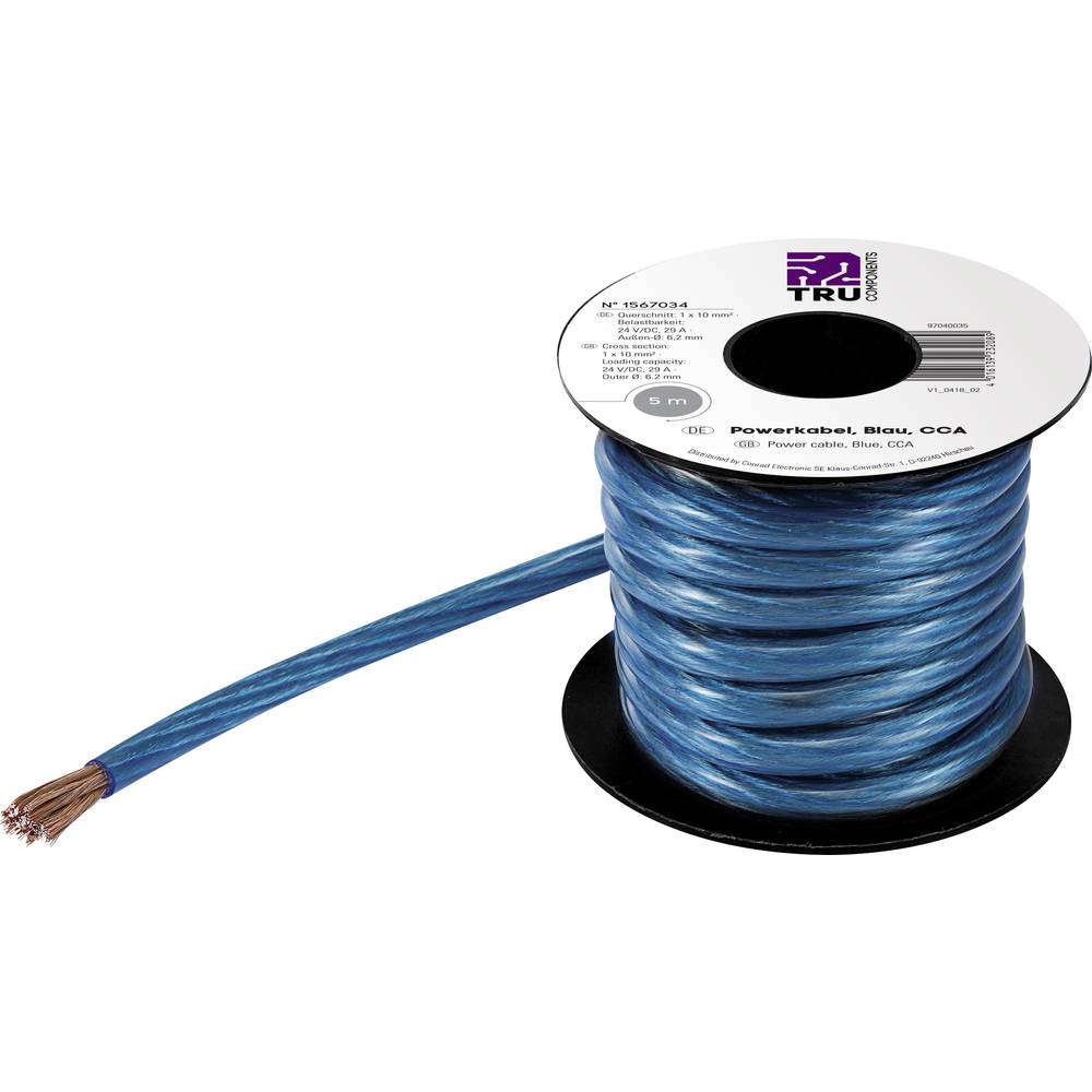 TRU COMPONENTS 1565200 zemnicí kabel 1 x 16 mm², modrá, 5 m