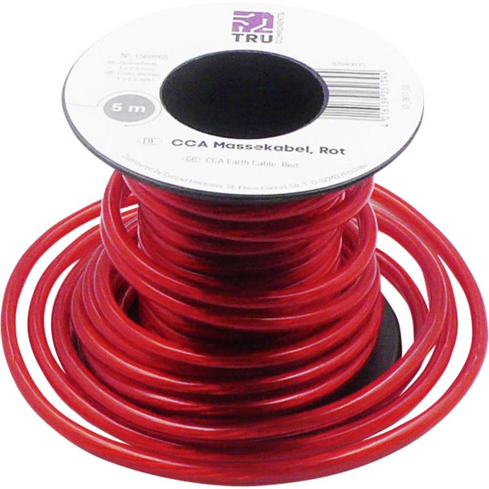 TRU COMPONENTS 1568965 zemnicí kabel 1 x 2.50 mm² červená 5 m