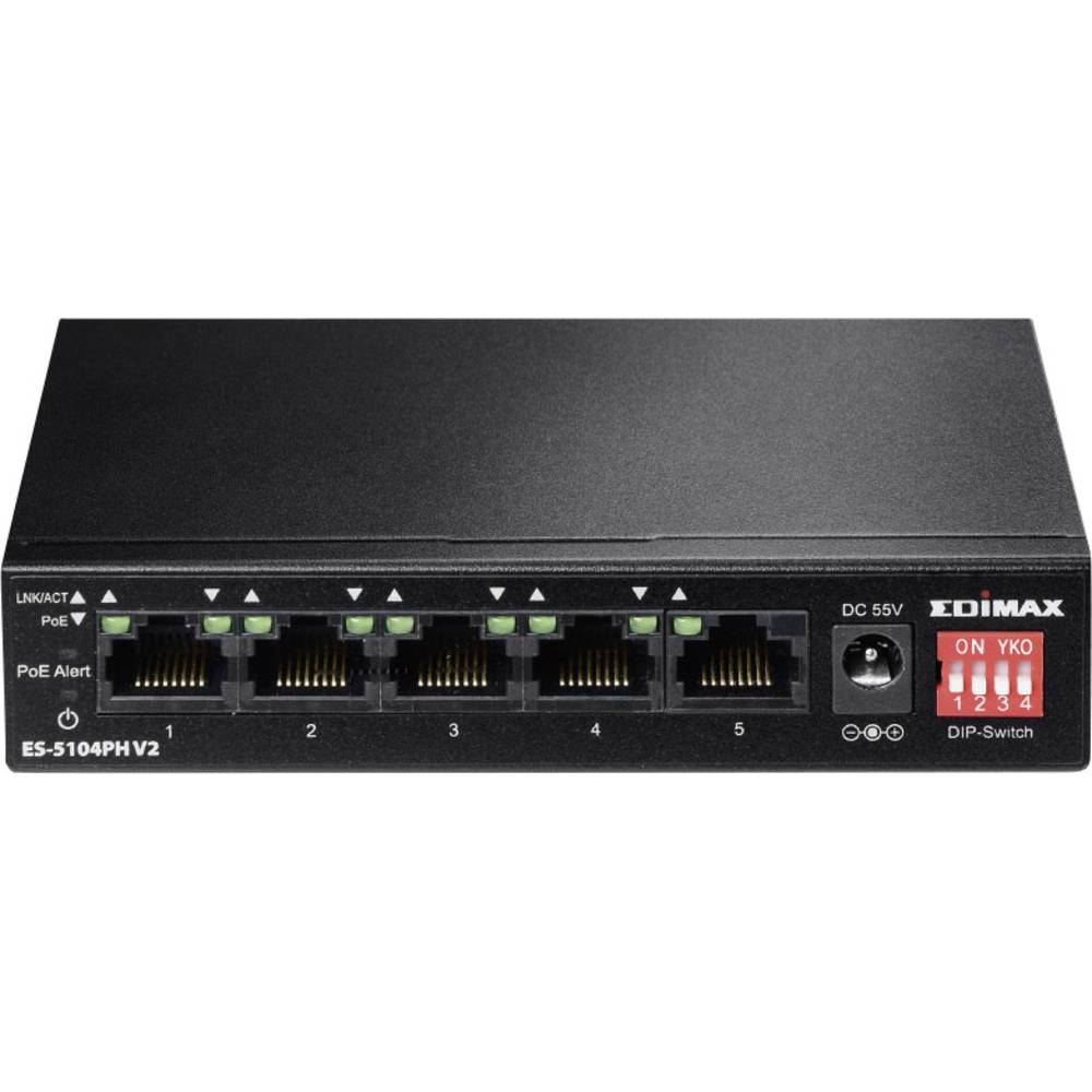 EDIMAX ES-5104PH V2 síťový switch, 5 portů, 100 MBit/s, funkce PoE