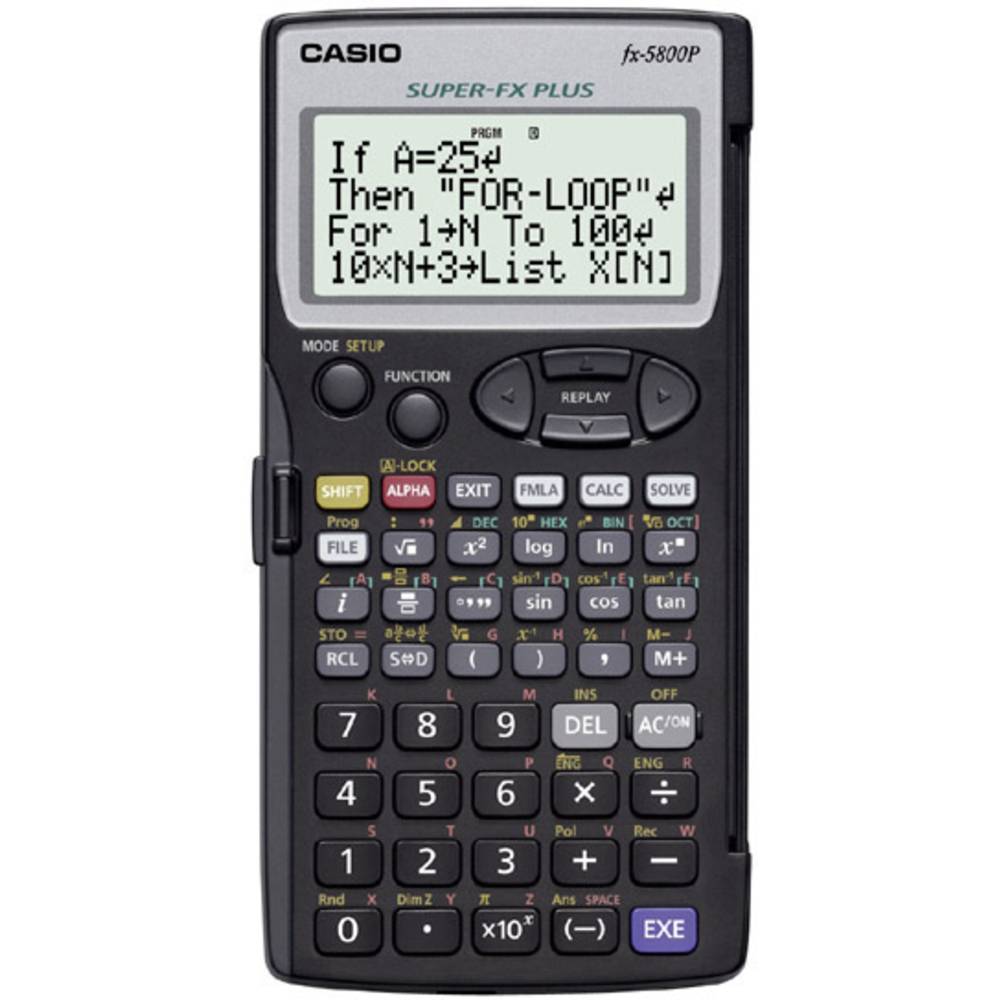 Casio fx-5800P školní počítač černá Displej (počet míst): 16 na baterii (š x v x h) 73 x 10 x 141.5 mm
