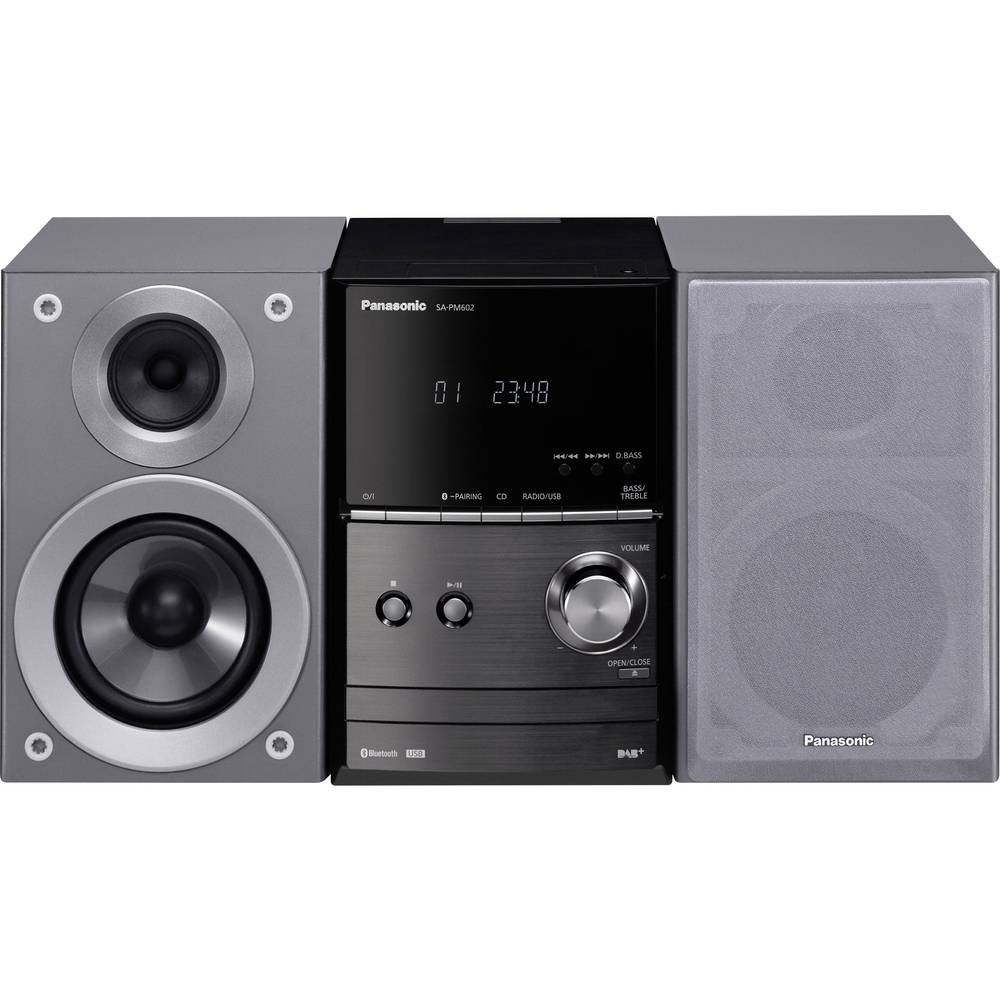 Panasonic SC-PM602EG-S stereo systém Bluetooth, DAB+, CD, FM, USB, 2 x 20 W stříbrná
