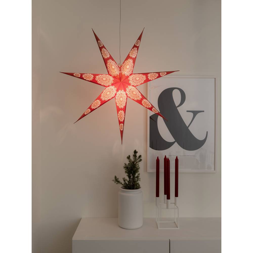 Konstsmide 2920-520 vánoční hvězda žárovka, LED červená, bílá s podstavcem