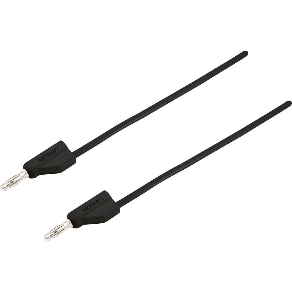 VOLTCRAFT MSB-300 měřicí kabel lamelová zástrčka 4 mm lamelová zástrčka 4 mm 0.50 m černá 1 ks