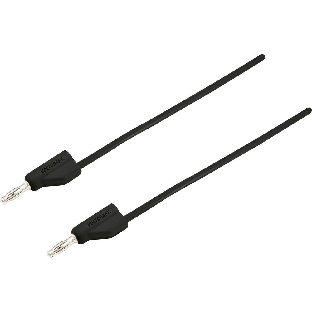 VOLTCRAFT MSB-300 měřicí kabel lamelová zástrčka 4 mm lamelová zástrčka 4 mm 0.75 m černá 1 ks