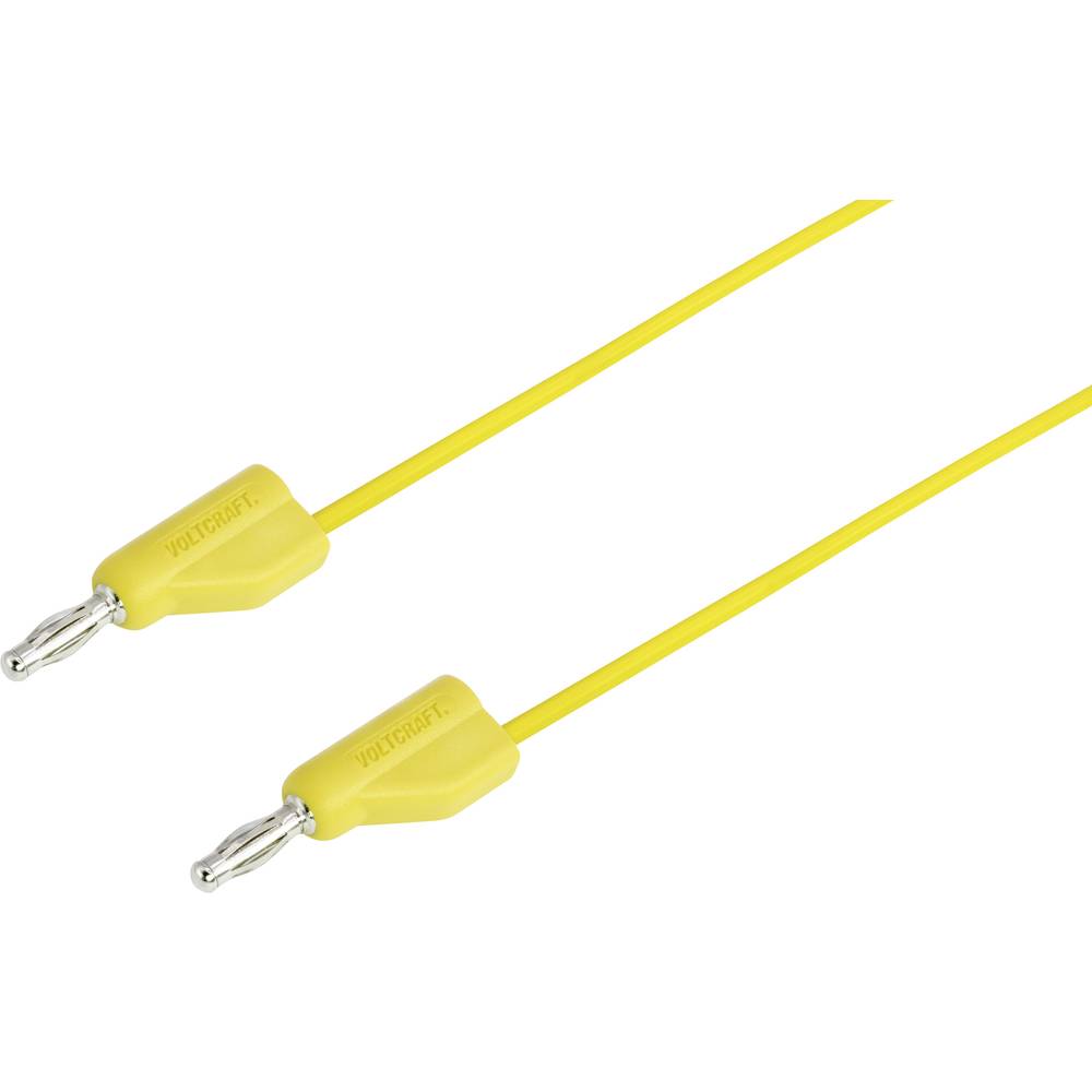 VOLTCRAFT MSB-300 měřicí kabel lamelová zástrčka 4 mm lamelová zástrčka 4 mm 0.50 m žlutá 1 ks