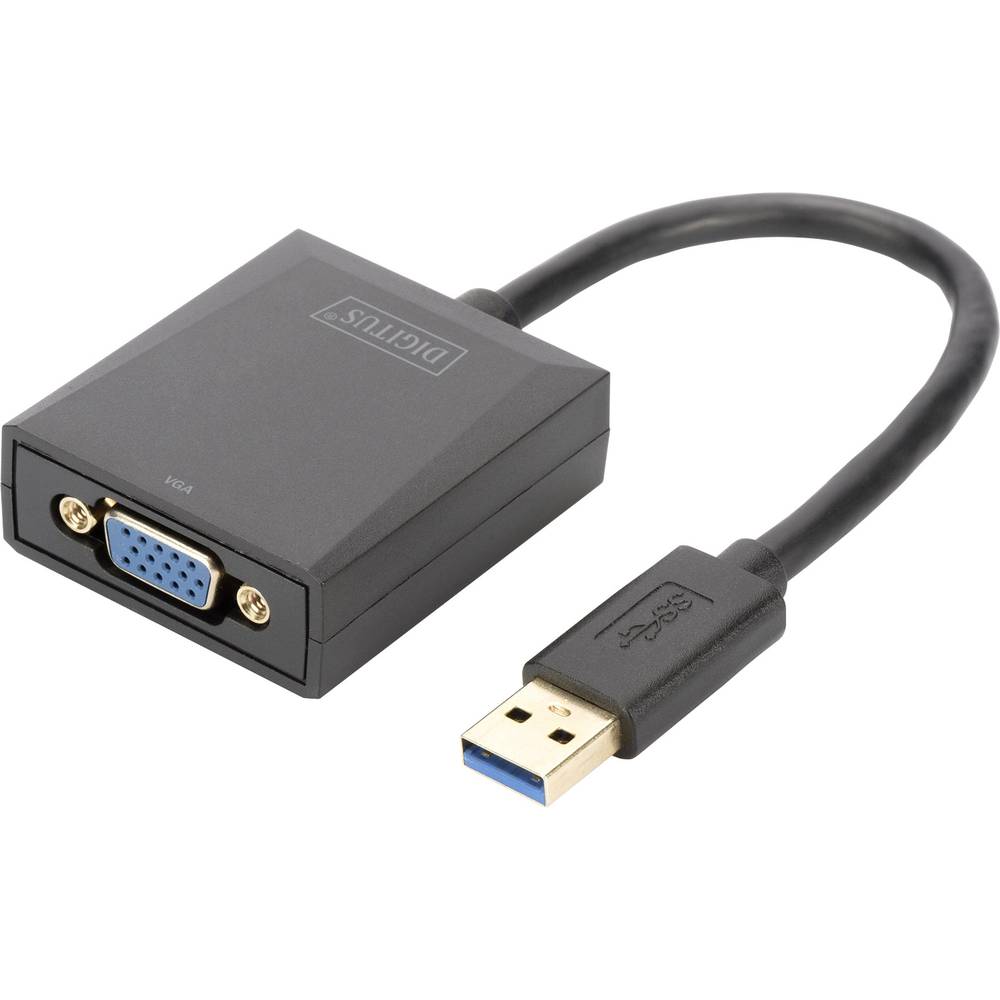 Digitus USB 3.0, VGA, notebook, TV, monitor, video kabelový adaptér [1x USB 3.0 zástrčka A - 1x VGA zásuvka] DA-70840