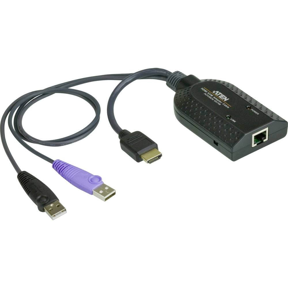ATEN KVM adaptér [2x USB 2.0 zástrčka A, HDMI zástrčka - 1x RJ45 zásuvka] 0.20 m černá