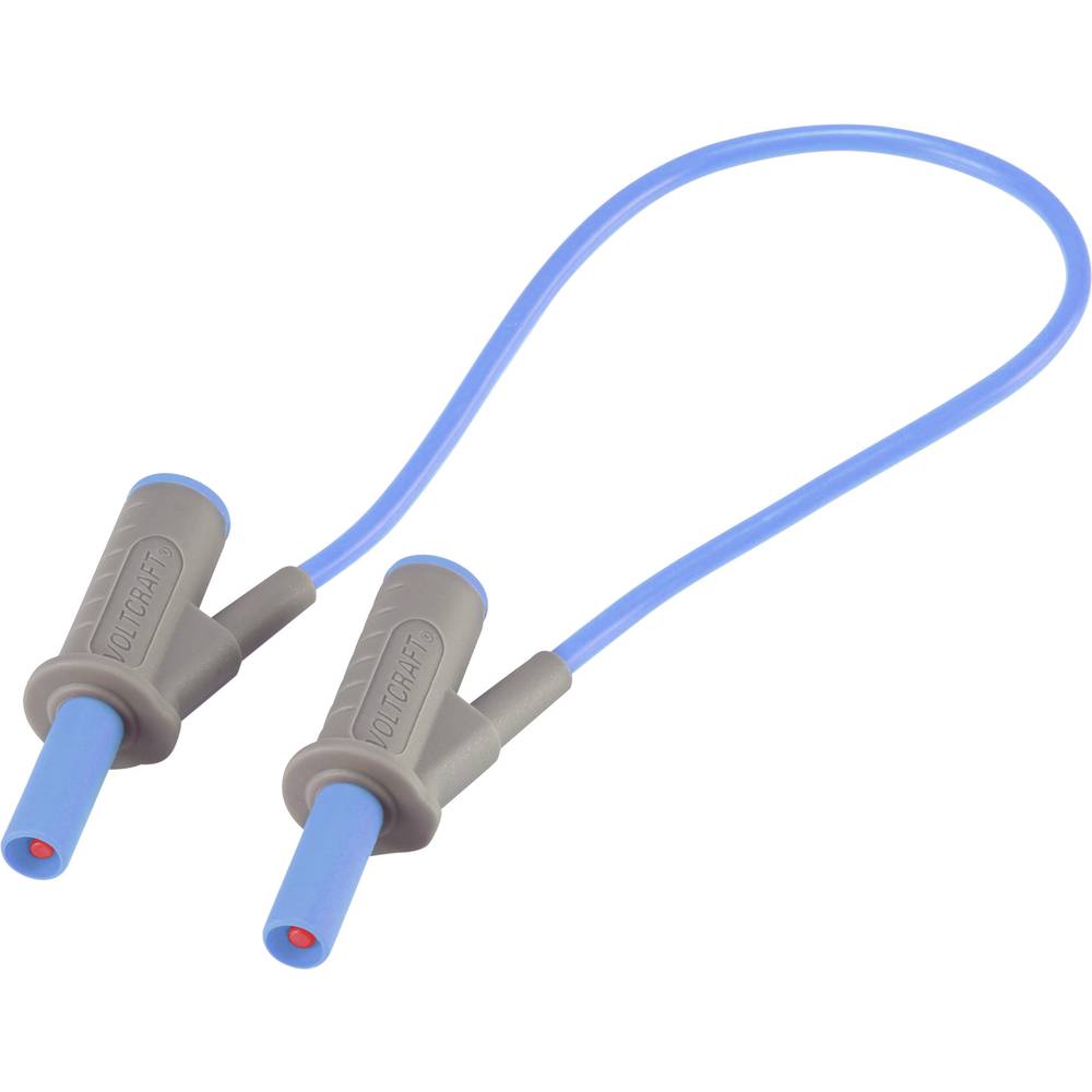 Velmi ohebné bezpečnostní měřicí kabely [lamelová zástrčka 4 mm - lamelová zástrčka 4 mm] 25.00 cm;modrá;MSB-501 10 A