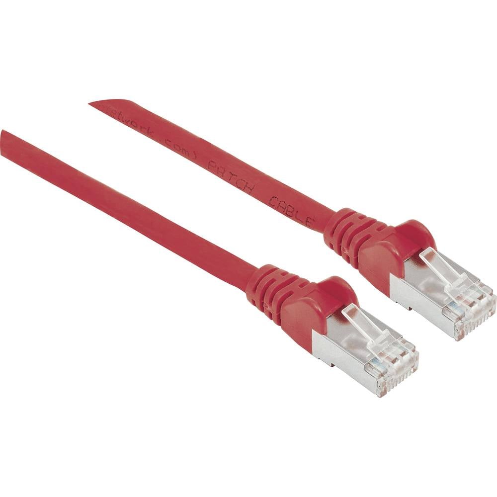 Intellinet 740630 RJ45 síťové kabely, propojovací kabely CAT 6A S/FTP 0.50 m červená fóliové stínění, stínění pletivem,