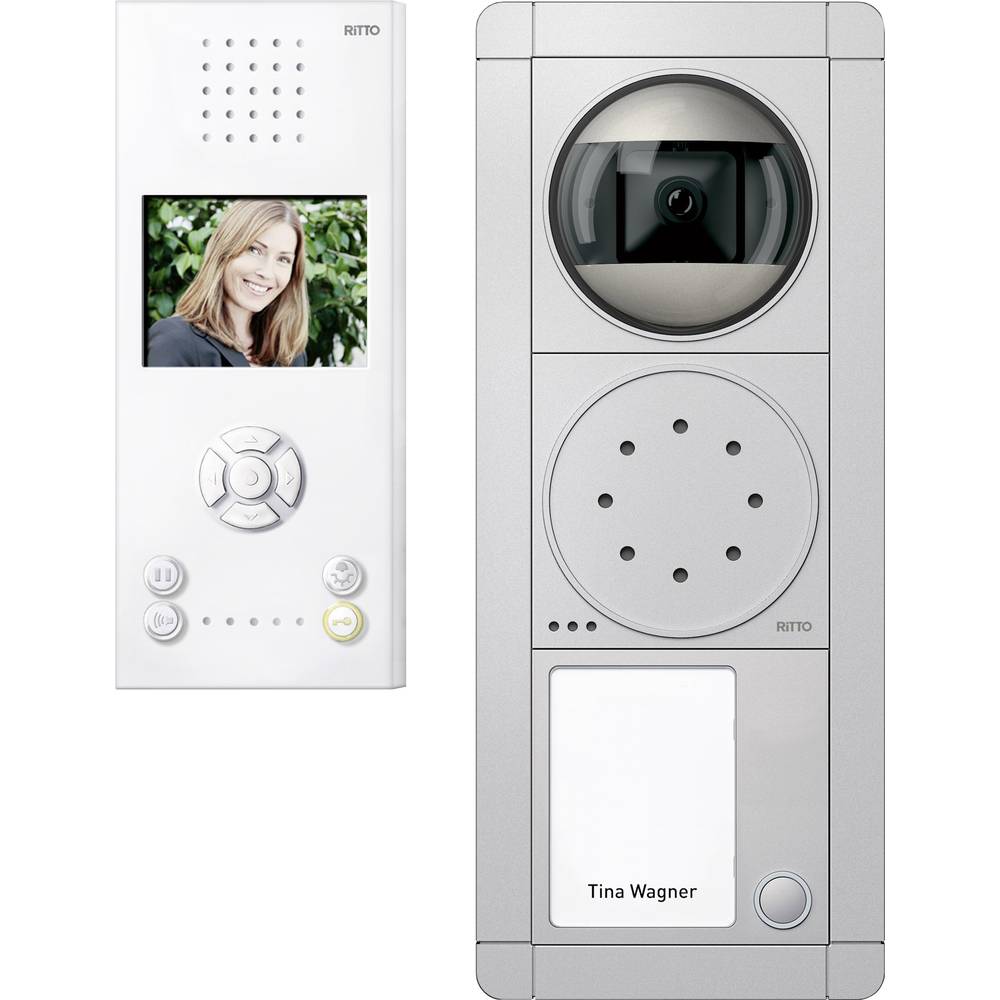 Ritto by Schneider RGE1892320 domovní video telefon kabelový kompletní sada pro 1 rodinu bílá, stříbrná