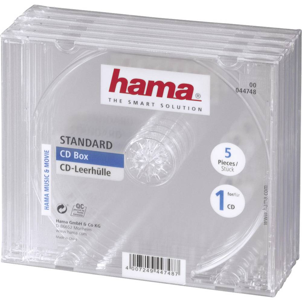 Hama obal na CD 00044748 1 CD/DVD/Blu-Ray transparentní 5 ks