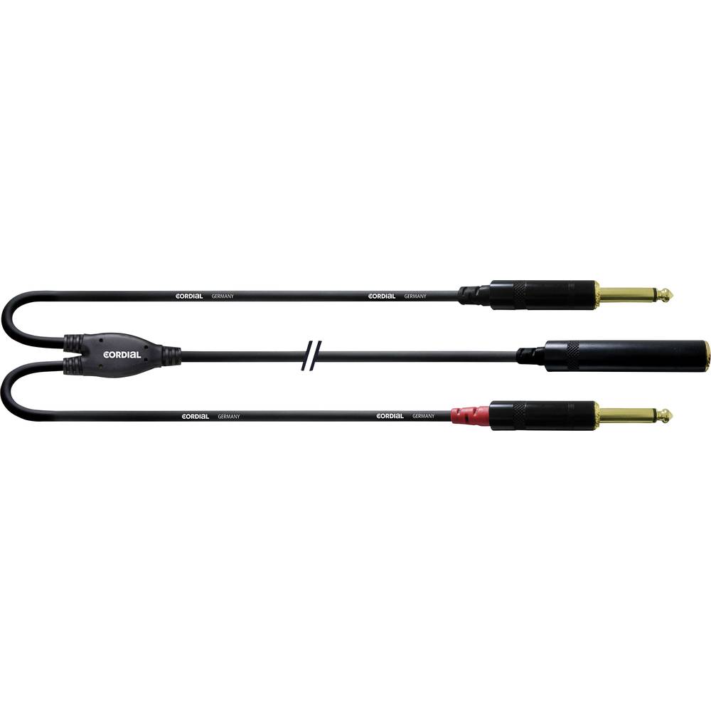 Cordial CFY 0,3 KPP audio Y adaptér [1x jack zásuvka 6,3 mm - 2x jack zástrčka 6,3 mm] 30.00 cm černá